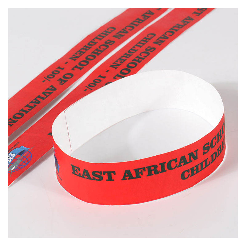 Bracelet Tyvek 19 mm Marquage NOIR